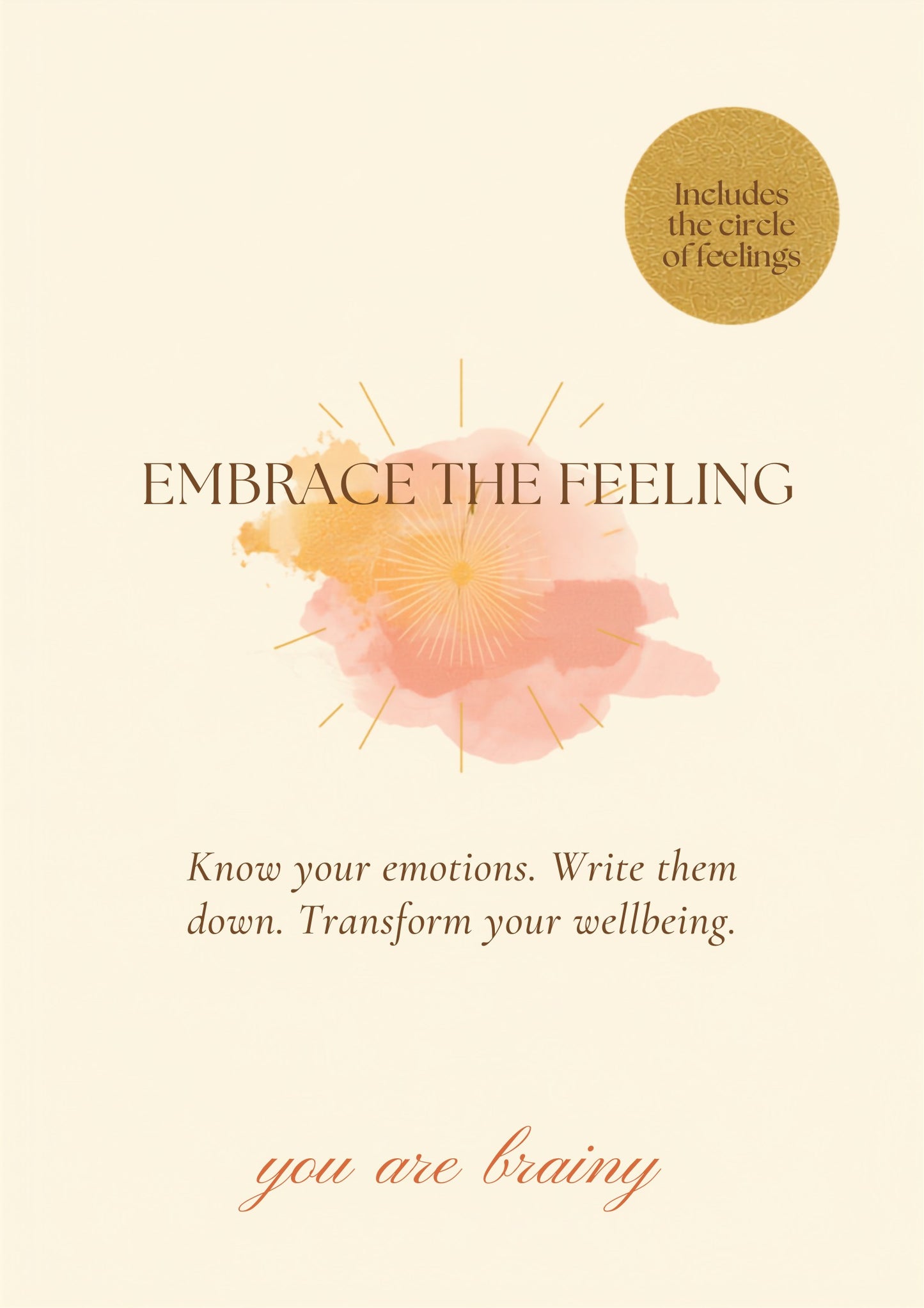 Embrace the Feeling healing journal cover — You Are Brainy